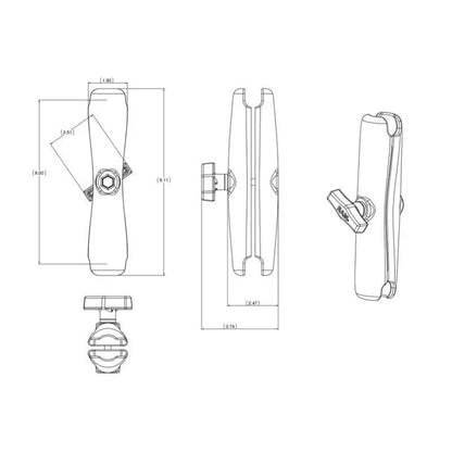 RamMount UNPKG RAM DBL SOCKET ARM C BALL D LENGTH - Tablet Accessories - Image 2