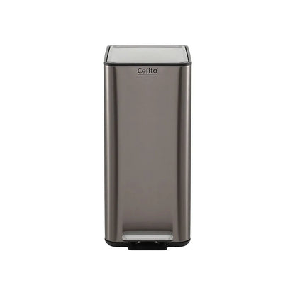 Cefito 15L Pedal Rubbish Bin Slim Carbon Steel Garbage Bin for Home Grey - Image 4
