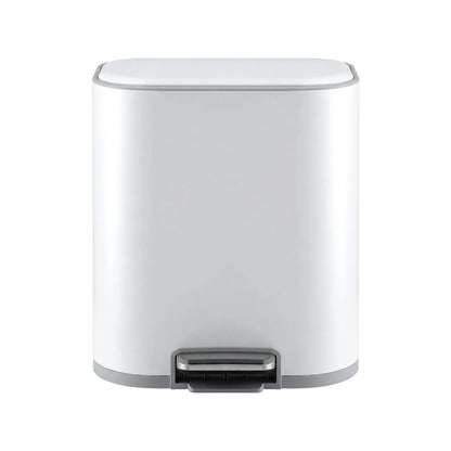Cefito 20L Trash Bin Steel Pedal Bins Soft Close Kitchen Rubbish Waste Can White - Image 3
