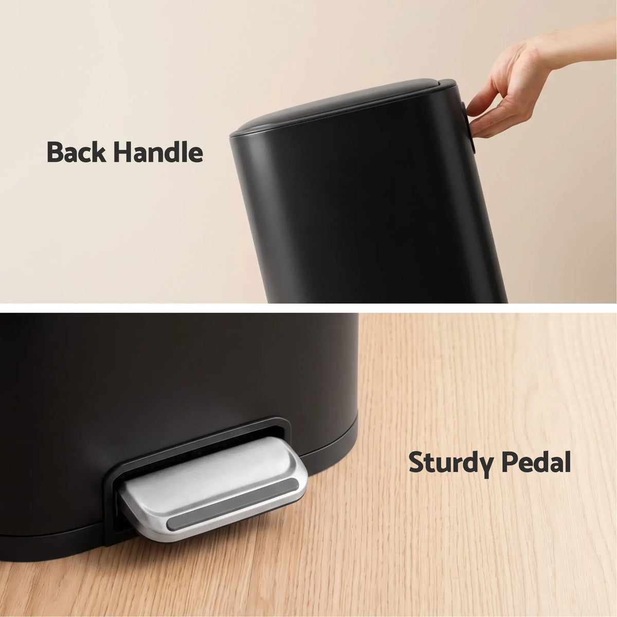 Cefito 30L Pedal Rubbish Bin Kitchen Trash Garbage Waste Can Soft Close Black - Image 8