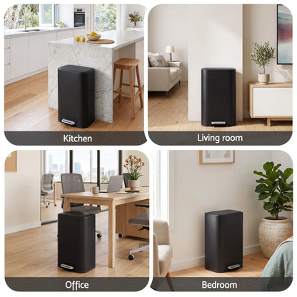 Cefito 30L Pedal Rubbish Bin Kitchen Trash Garbage Waste Can Soft Close Black - Image 9