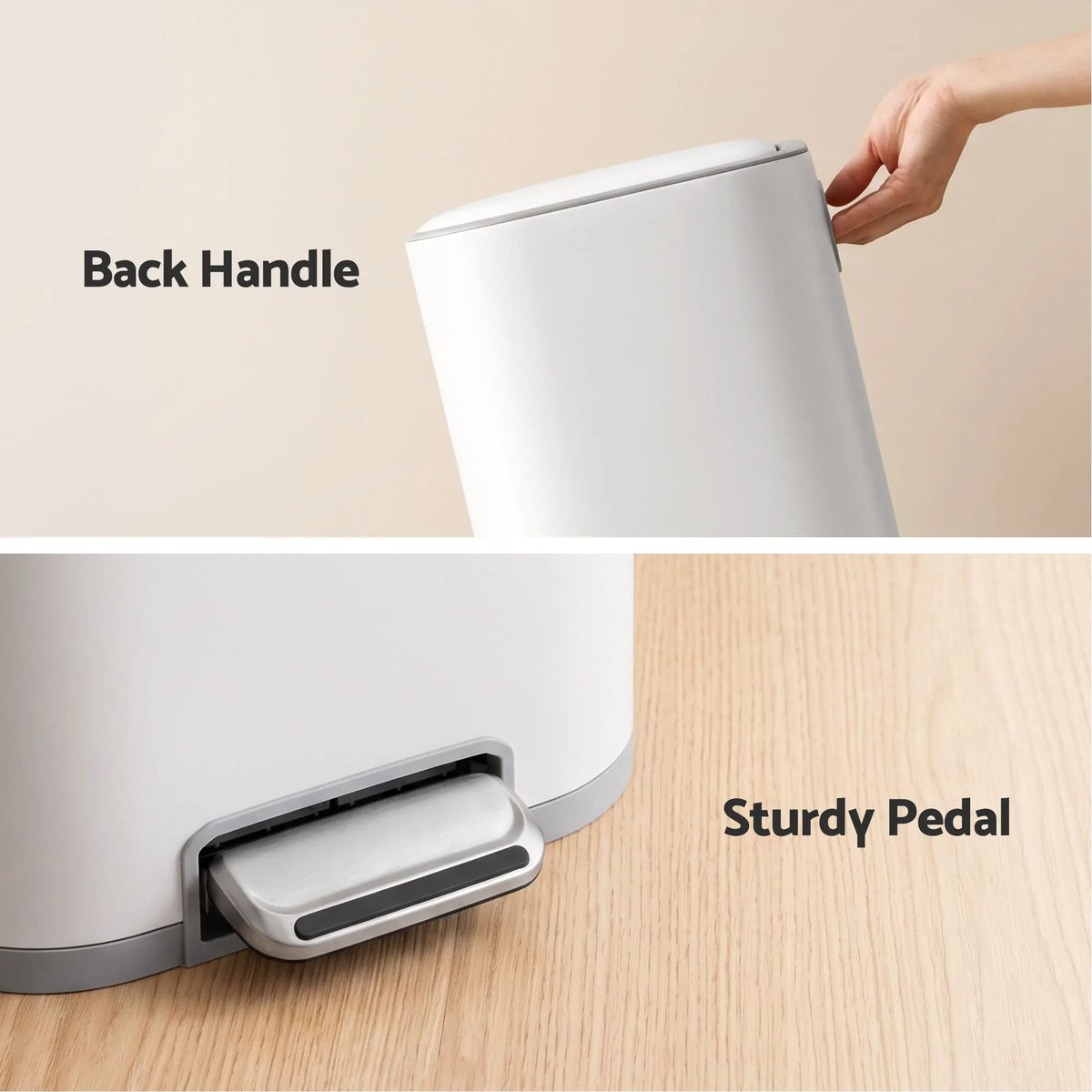 Cefito 30L Pedal Rubbish Bin Kitchen Trash Garbage Waste Can Soft Close White - Image 8
