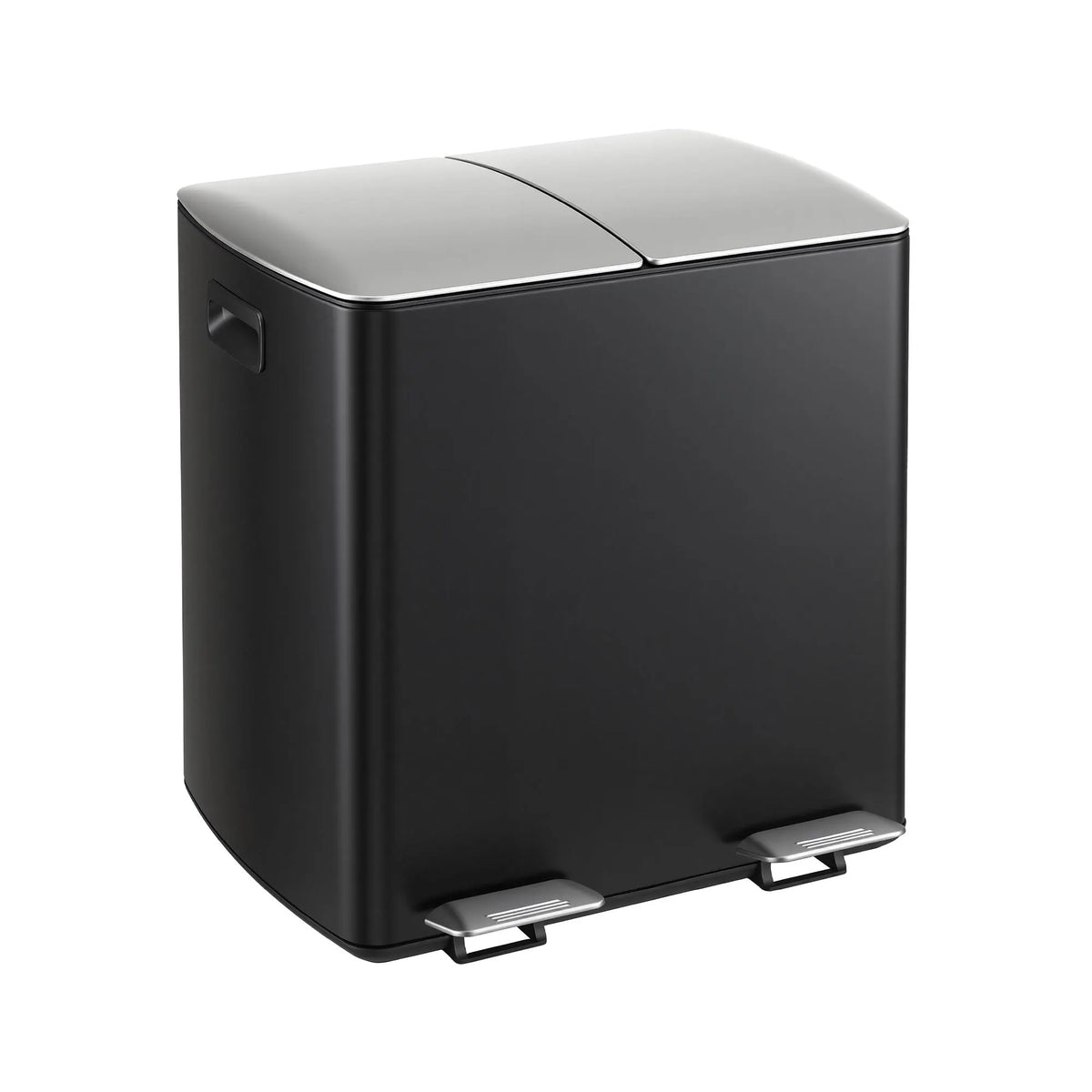 Cefito Pedal Bins Rubbish Bin Dual Compartment Waste Recycle Dustbins 40L Black - Image 3