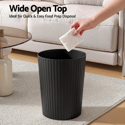 Cefito 8L Open Top Rubbish Bins Waste Bin Trash Can Storage Dustbin Black - Image 5