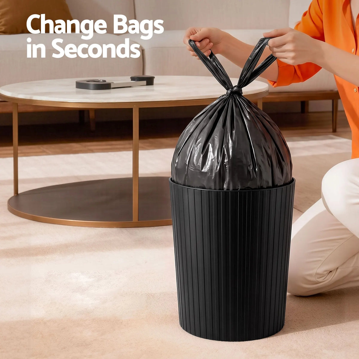 Cefito 8L Open Top Rubbish Bins Waste Bin Trash Can Storage Dustbin Black - Image 6