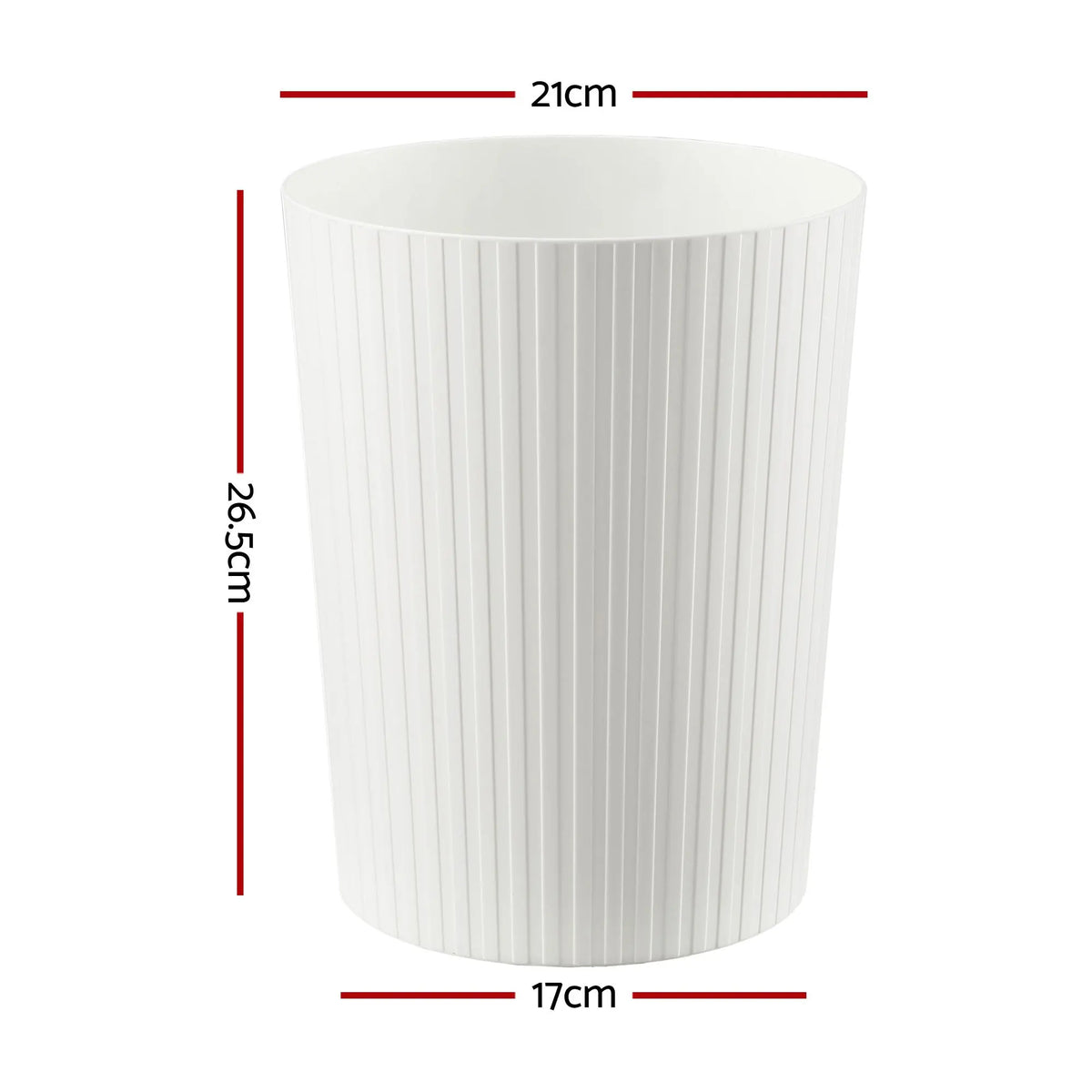 Cefito 8L Open Top Rubbish Bins Waste Bin Trash Can Storage Dustbin White - Image 3