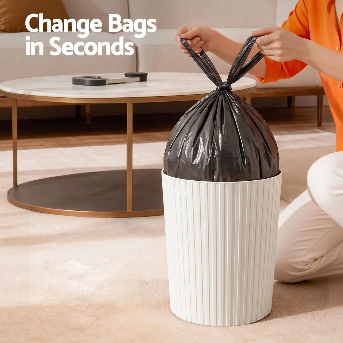 Cefito 8L Open Top Rubbish Bins Waste Bin Trash Can Storage Dustbin White - Image 6