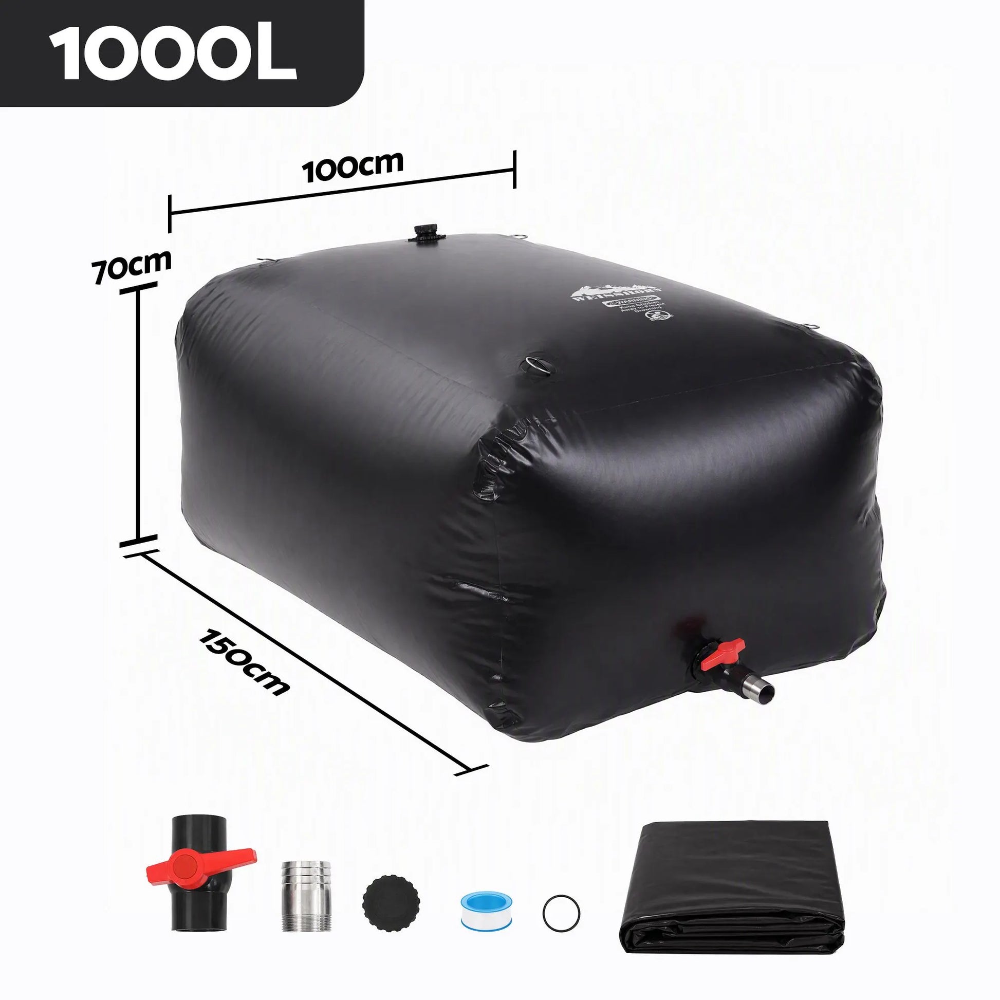 Weisshorn 1000L Water Bladder Bag Portable Large Storage Tank Container Camping Outdoor - Image 3
