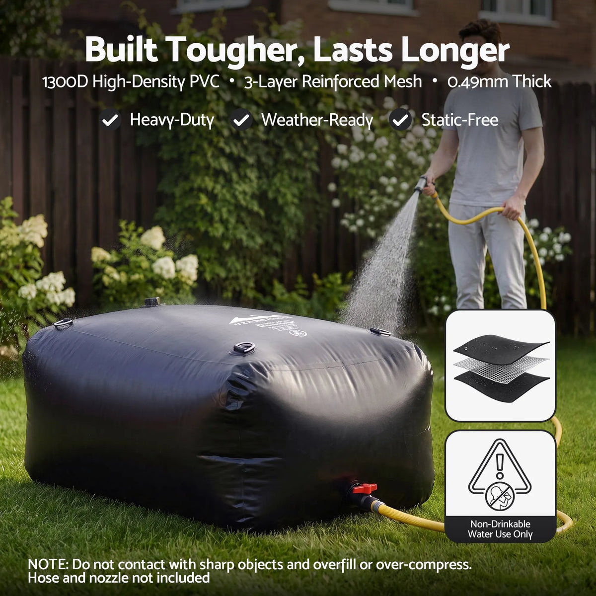 Weisshorn 1000L Water Bladder Bag Portable Large Storage Tank Container Camping Outdoor - Image 5