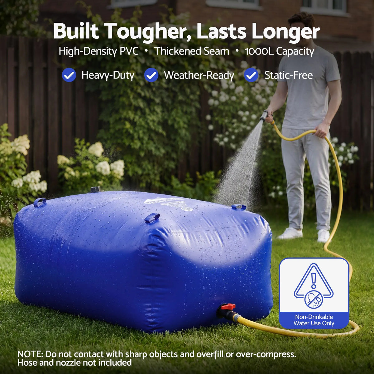 Weisshorn 1000L Water Bladder Bag Portable Large Storage Tank Container Camping Outdoor - Image 5