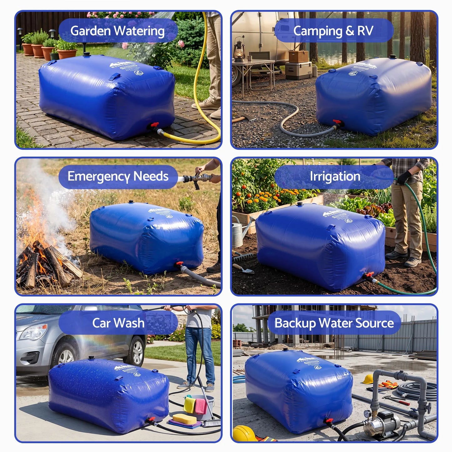 Weisshorn 1000L Water Bladder Bag Portable Large Storage Tank Container Camping Outdoor - Image 9
