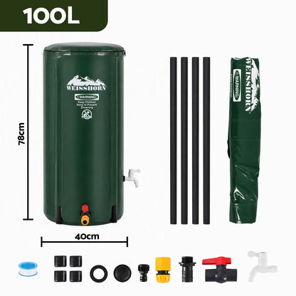 Weisshorn 100L/22Gal Collapsible Rain Barrel PVC Water Tank Collection Storage for Garden Irrigation - Image 3