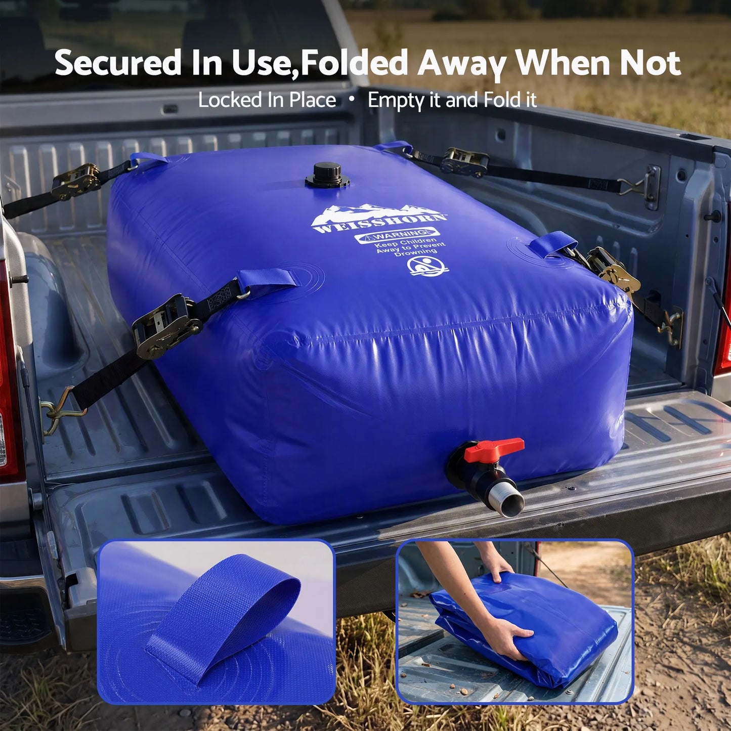 Weisshorn 240L Water Bladder Bag Portable Large Storage Tank Container Camping Outdoor - Image 7