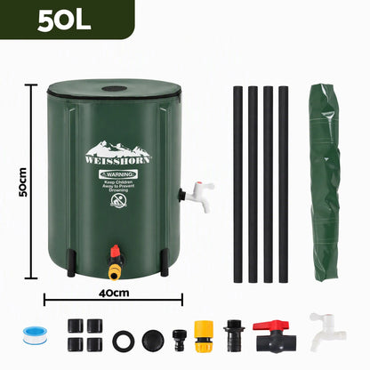 Weisshorn 50L/11gal Collapsible Rain Barrel PVC Water Tank Collection Storage for Garden Irrigation - Image 3