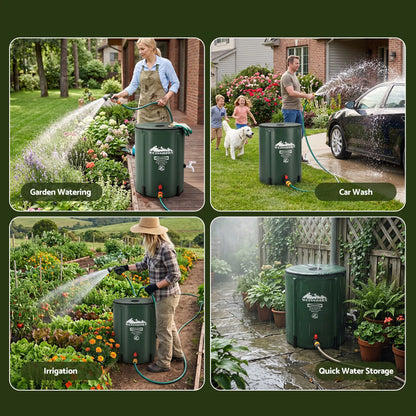 Weisshorn 50L/11gal Collapsible Rain Barrel PVC Water Tank Collection Storage for Garden Irrigation - Image 9