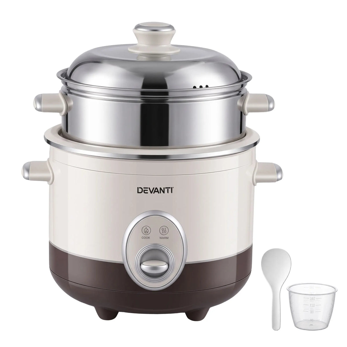 Devanti 3L Rice Cooker Small 6 Cup Multi Cooker with Steamer - Image 2
