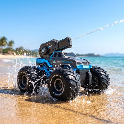 Keezi Kids Amphibious 2.4GHz Remote Control Car Boat with Water Spray Blue