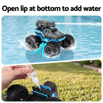 Keezi Kids Amphibious 2.4GHz Remote Control Car Boat with Water Spray Blue - Image 5