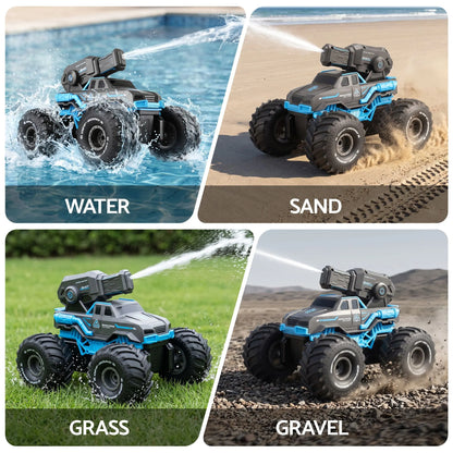 Keezi Kids Amphibious 2.4GHz Remote Control Car Boat with Water Spray Blue - Image 7