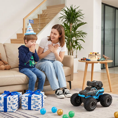 Keezi Kids Amphibious 2.4GHz Remote Control Car Boat with Water Spray Blue - Image 8
