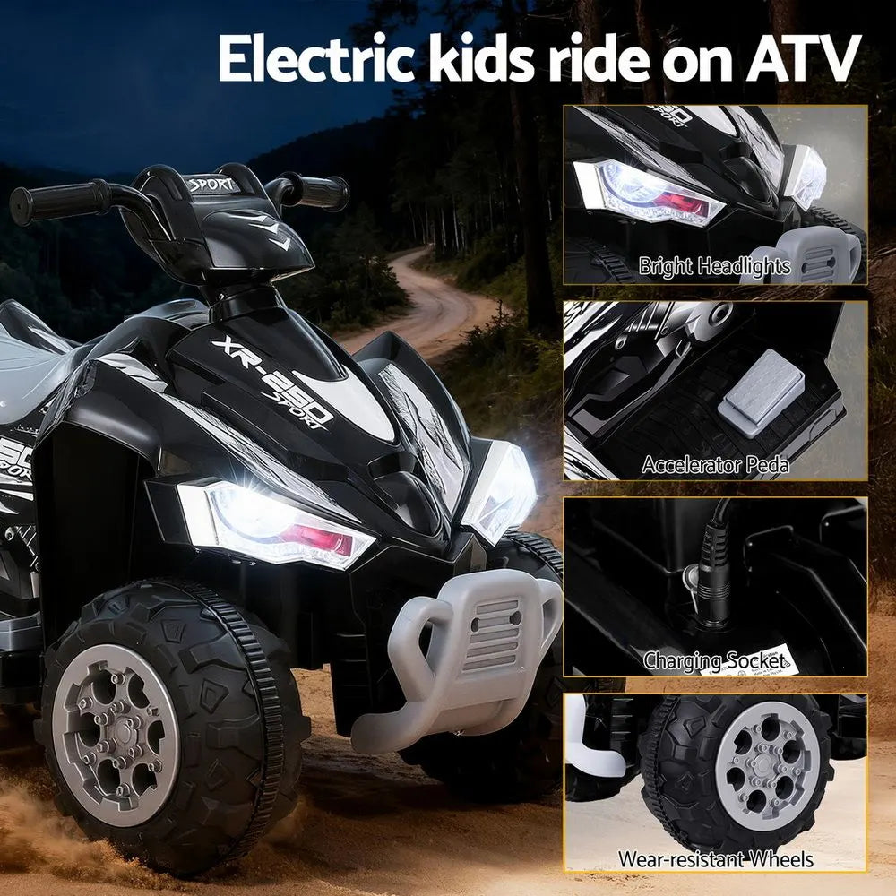 Rigo Kids Ride On Car ATV Quad Motorbike Electric Outdoor Toys 12V Black - Image 4