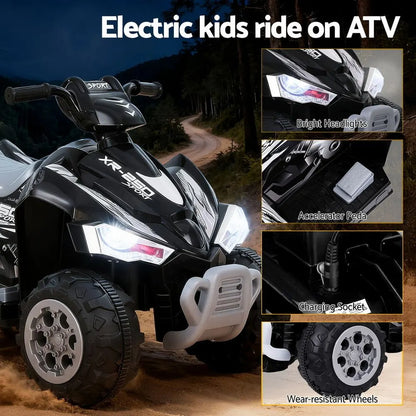 Rigo Kids Ride On Car ATV Quad Motorbike Electric Outdoor Toys 12V Black - Image 4