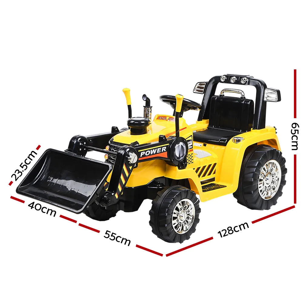 Rigo Kids Electric Ride On Car Bulldozer Digger Loader Remote 6V Yellow - Image 2