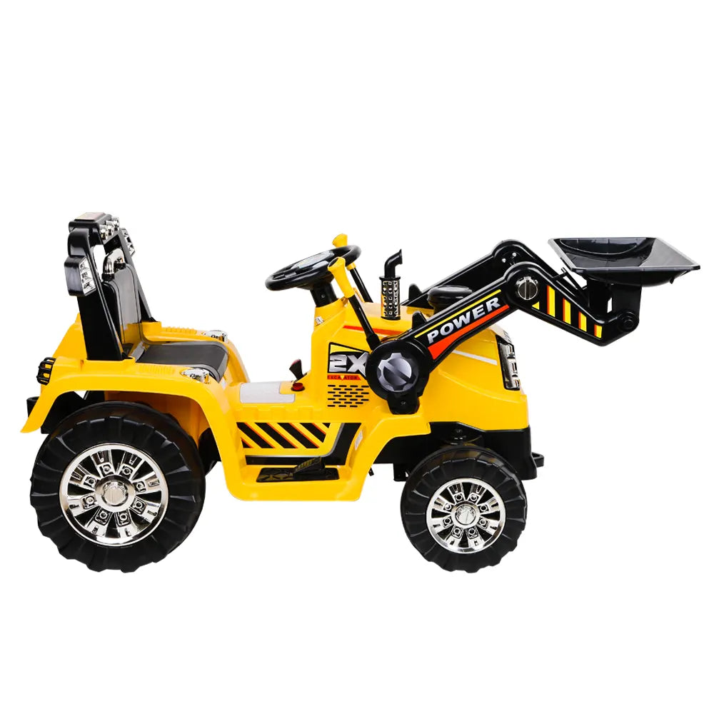 Rigo Kids Electric Ride On Car Bulldozer Digger Loader Remote 6V Yellow - Image 3