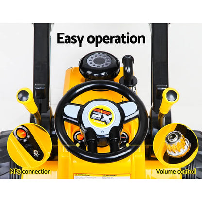 Rigo Kids Electric Ride On Car Bulldozer Digger Loader Remote 6V Yellow - Image 4
