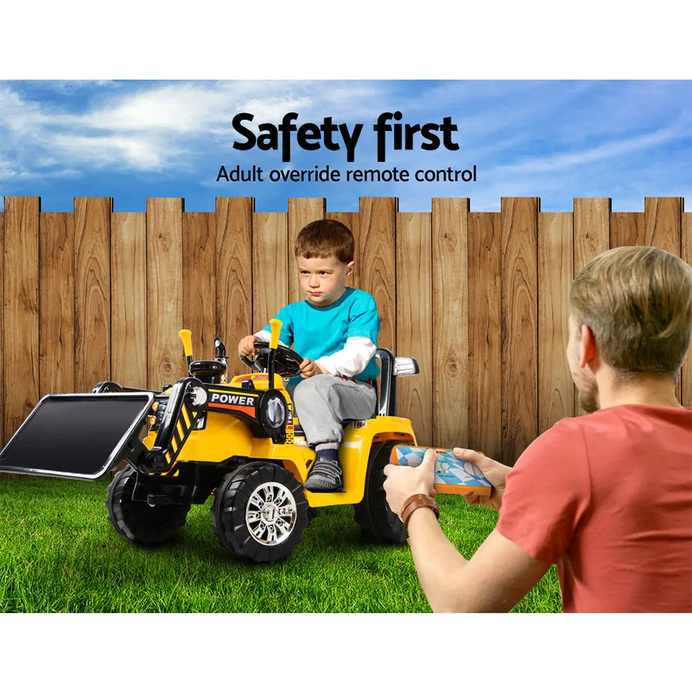 Rigo Kids Electric Ride On Car Bulldozer Digger Loader Remote 6V Yellow - Image 6