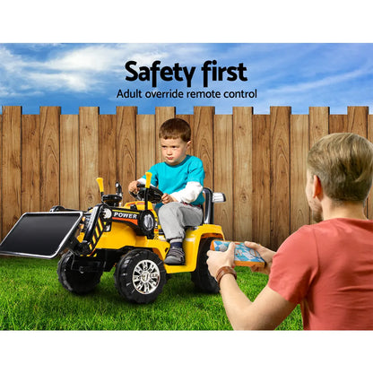 Rigo Kids Electric Ride On Car Bulldozer Digger Loader Remote 6V Yellow - Image 6