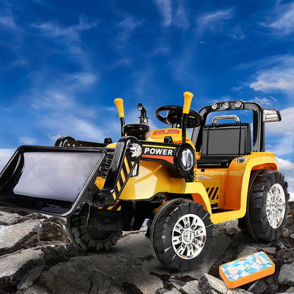 Rigo Kids Electric Ride On Car Bulldozer Digger Loader Remote 6V Yellow - Image 7