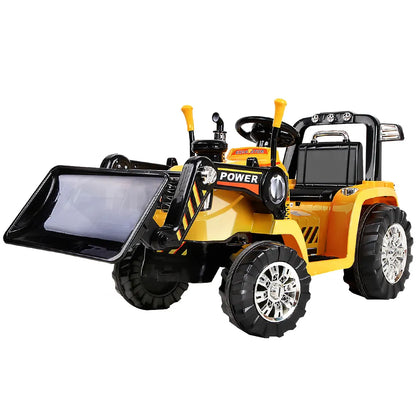 Rigo Kids Electric Ride On Car Bulldozer Digger Loader Remote 6V Yellow - Image 8