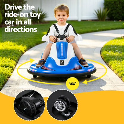 Rigo Ride on Cars Kids Bumper 12V Ride on Toy Toddler Remote Control Blue - Image 6