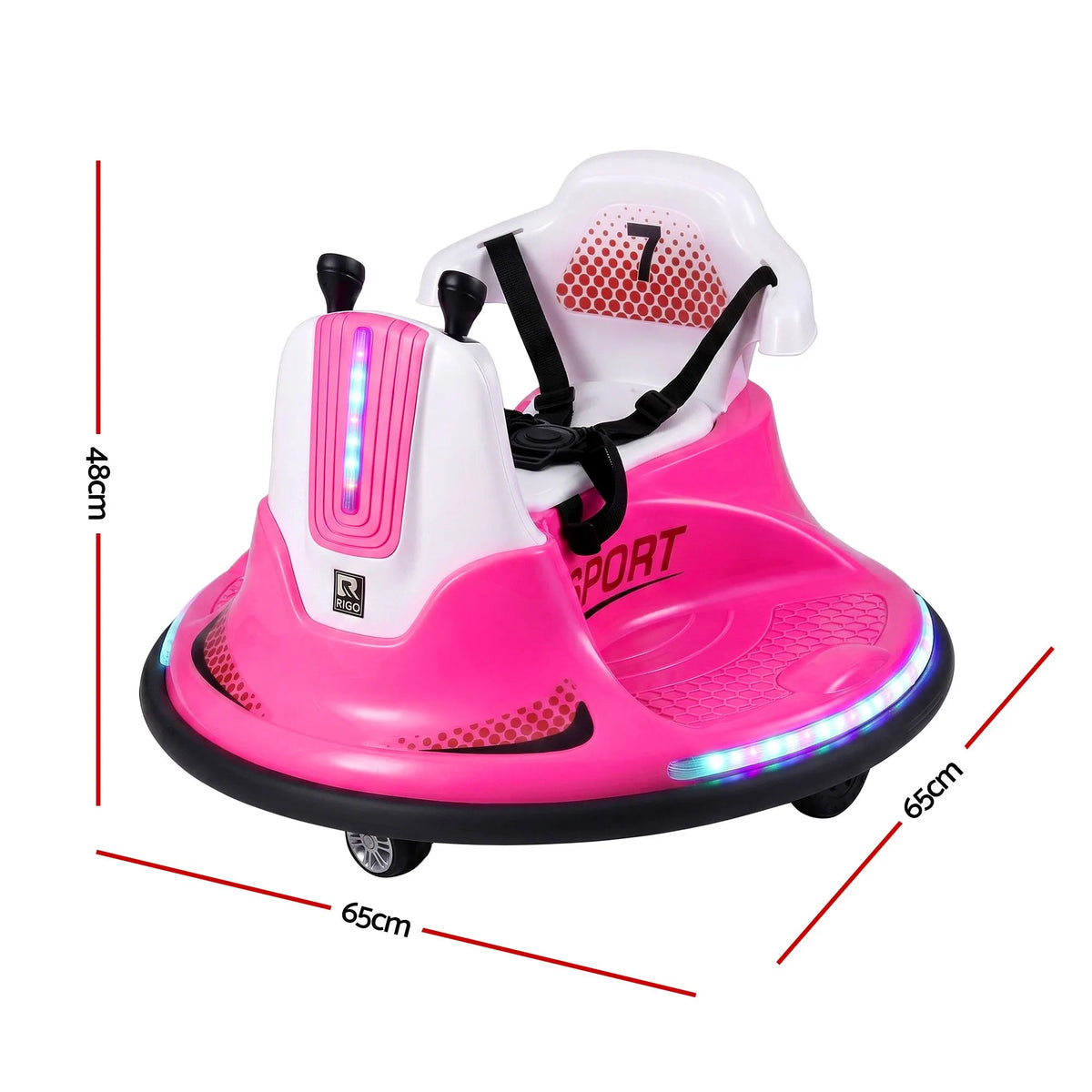 Rigo Ride on Cars Kids Bumper 12V Ride on Toy Toddler Remote Control Pink - Image 2