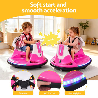 Rigo Ride on Cars Kids Bumper 12V Ride on Toy Toddler Remote Control Pink - Image 5