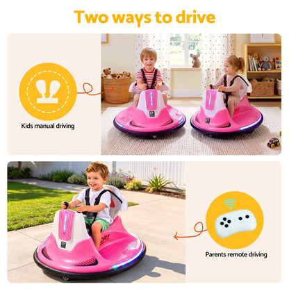 Rigo Ride on Cars Kids Bumper 12V Ride on Toy Toddler Remote Control Pink - Image 7