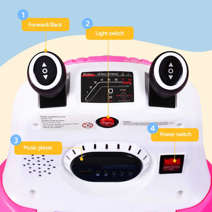 Rigo Ride on Cars Kids Bumper 12V Ride on Toy Toddler Remote Control Pink - Image 8