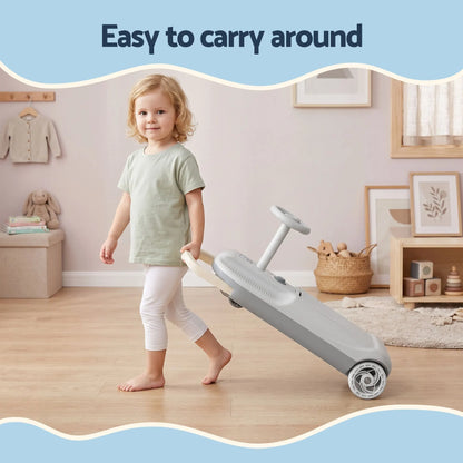 Rigo Ride on Car with Mop Storage Space Kids Clean Car 12V 86cm Grey - Image 7