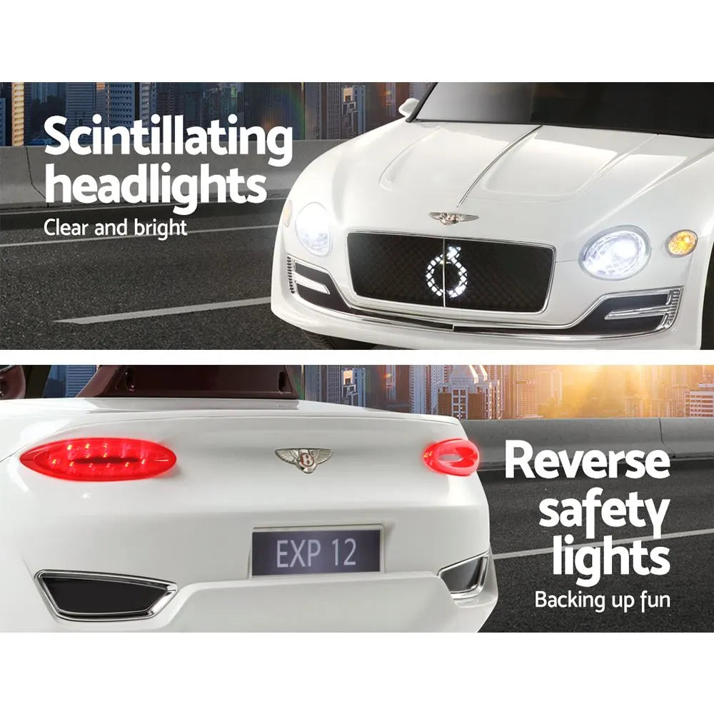 Kids Electric Ride On Car Bentley Licensed EXP12 Toy Cars Remote 12V White - Image 4