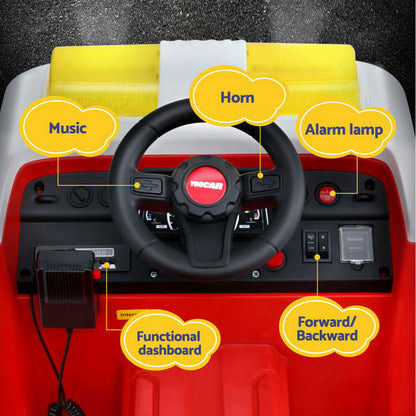 Rigo Kids Ride On Car Electric Fire Engine Fighting Truck with Water Gun Music - Image 3