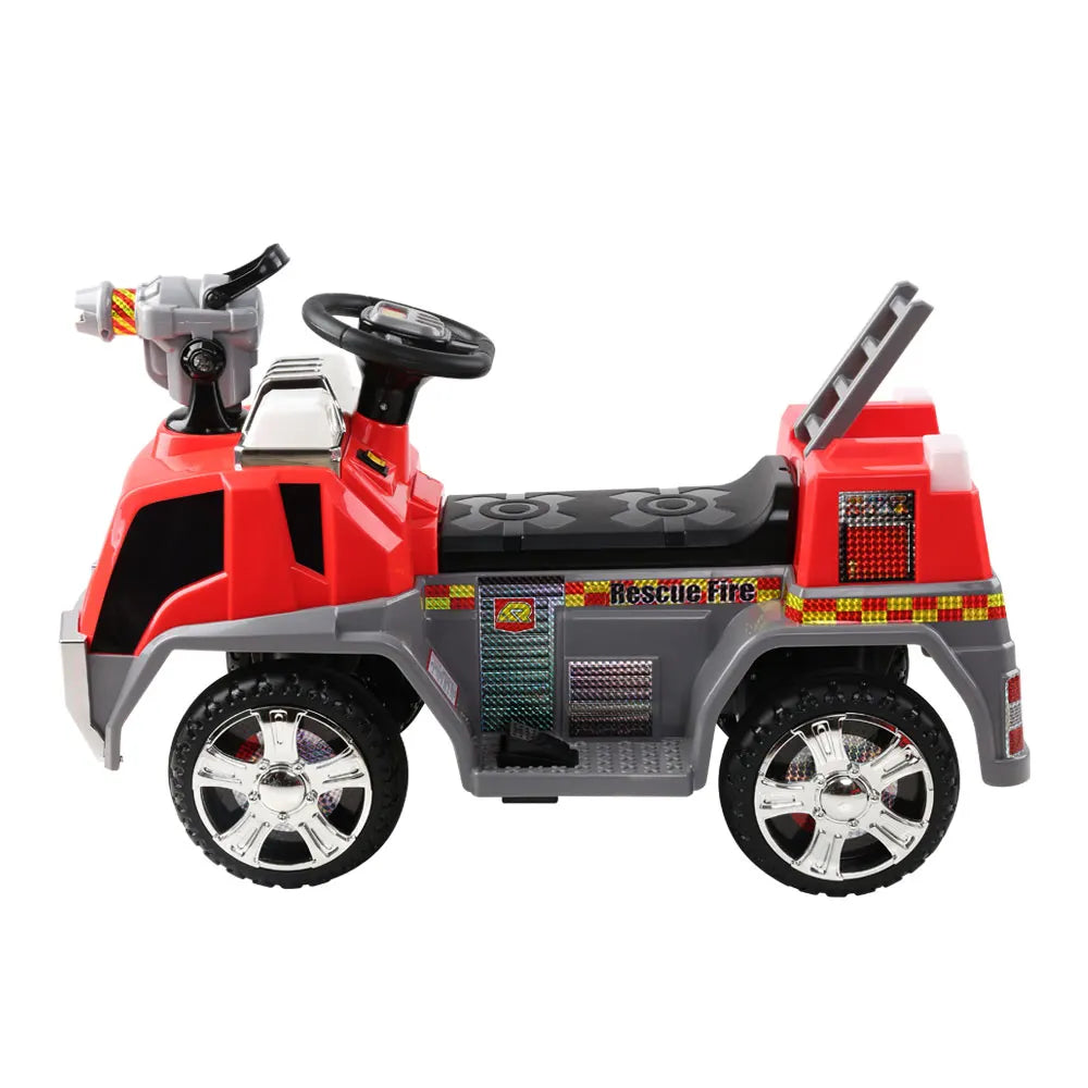 Rigo Kids Electric Ride On Car Fire Engine Fighting Truck Toy Cars 6V Red - Image 4