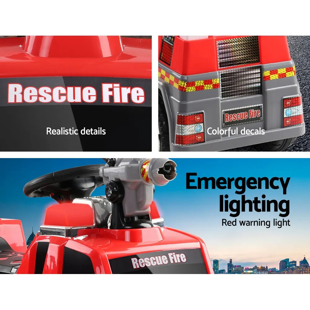 Rigo Kids Electric Ride On Car Fire Engine Fighting Truck Toy Cars 6V Red - Image 6