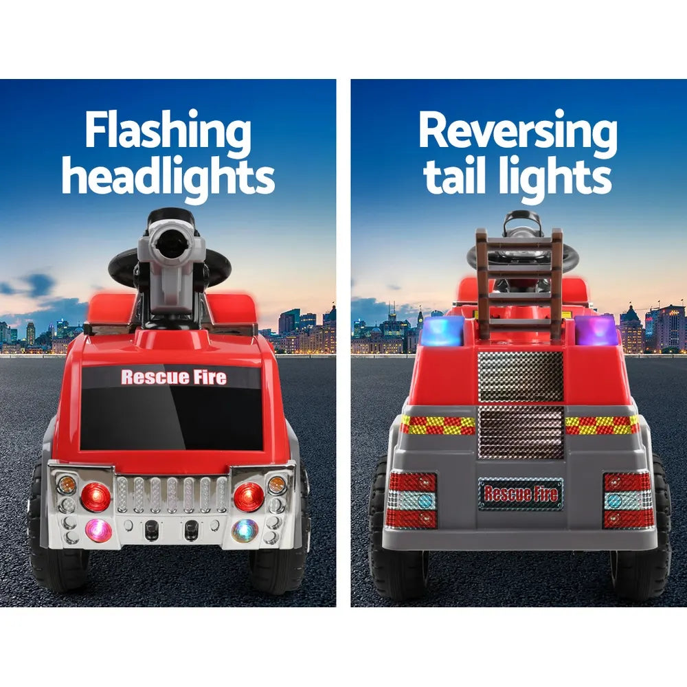 Rigo Kids Electric Ride On Car Fire Engine Fighting Truck Toy Cars 6V Red - Image 7