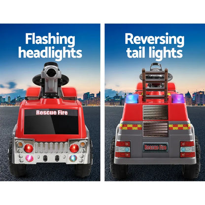 Rigo Kids Electric Ride On Car Fire Engine Fighting Truck Toy Cars 6V Red - Image 7