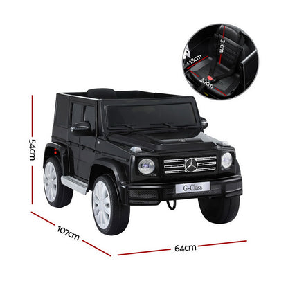 Kids Ride On Car Licensed Mercedes-Benz G500 Electric Toys Horn Remote 12V Black - Image 2