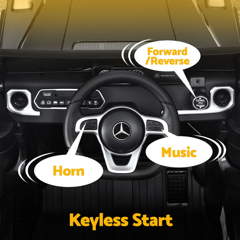 Kids Ride On Car Licensed Mercedes-Benz G500 Electric Toys Horn Remote 12V Black - Image 5