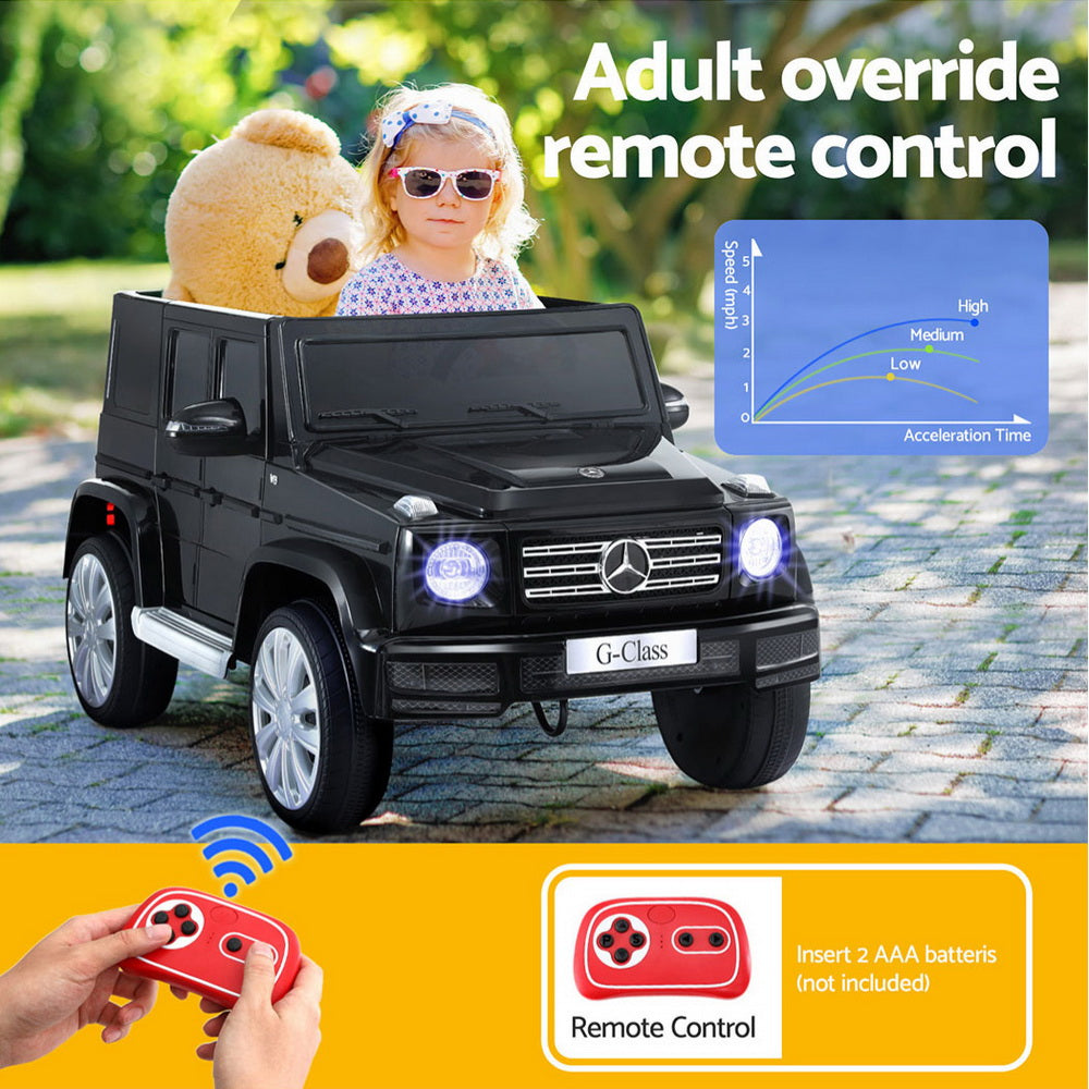 Kids Ride On Car Licensed Mercedes-Benz G500 Electric Toys Horn Remote 12V Black - Image 6