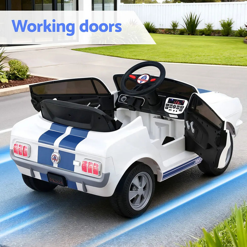 Kids Electric Ride On Car Licensed GT350 Outdoor Toys Cars Music Remote White - Image 5