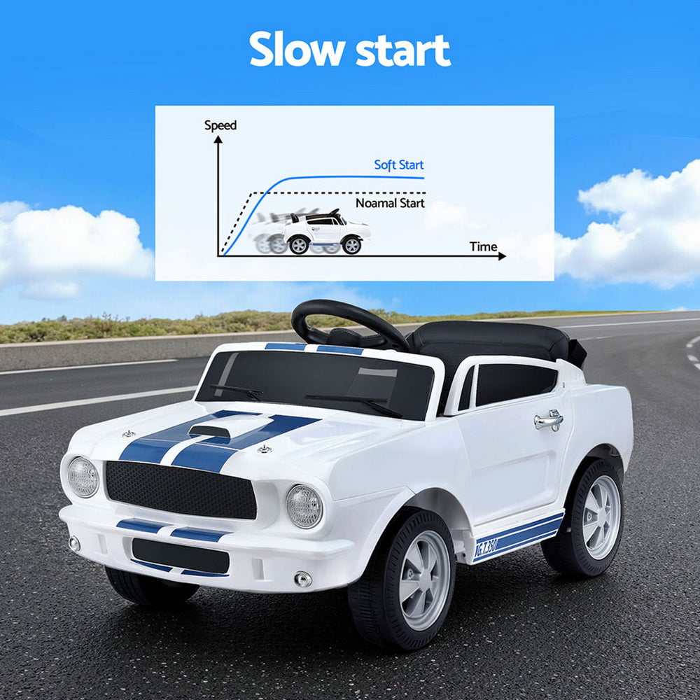 Kids Electric Ride On Car Licensed GT350 Outdoor Toys Cars Music Remote White - Image 7
